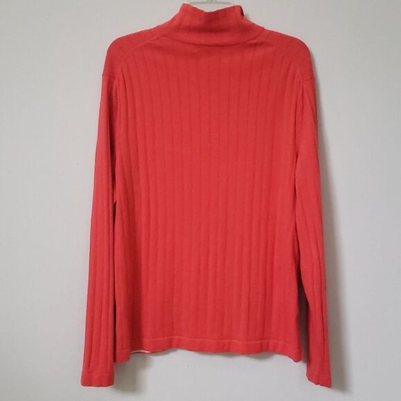 Y2K Banana Republic Sweater Mens L Mock Neck Cashmere Cotton Rib Knit 1/4 Zip - Picture 4 of 7